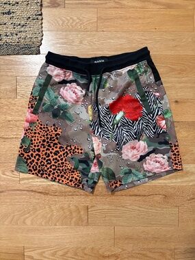 Reason brand silky animal print shorts